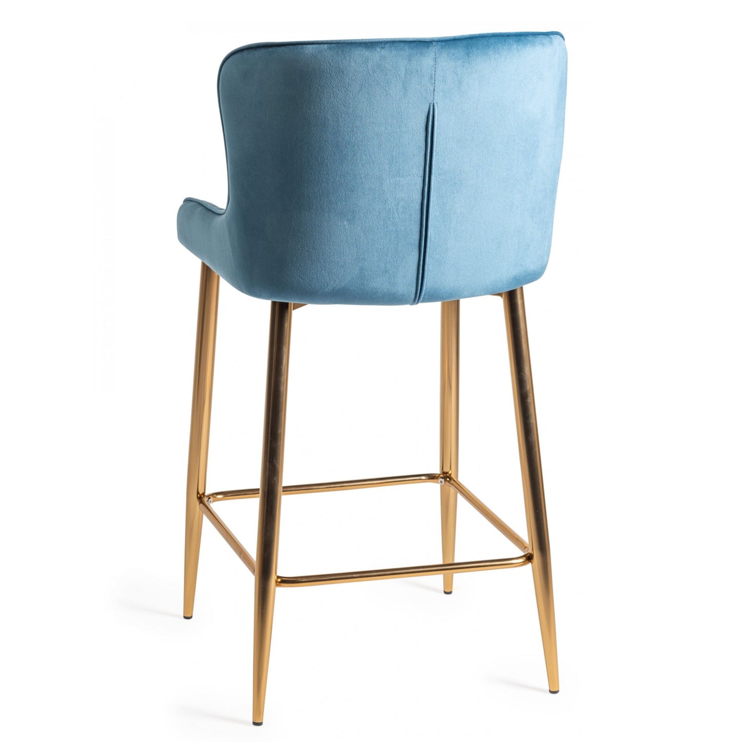 Pair of Velvet Stools with Diamond Stitched Upholstery and Sand Black Metal Legs in a Choice of Two Colours