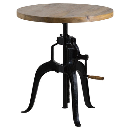 Height Adjustable Round Top Bistro Bar Table with Industrial Styling