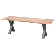 2.4 Meter Live Edge Dining Table with Cross Legs Seats 6 - 8