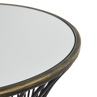 Trendy Concaved Mirrored Side Table