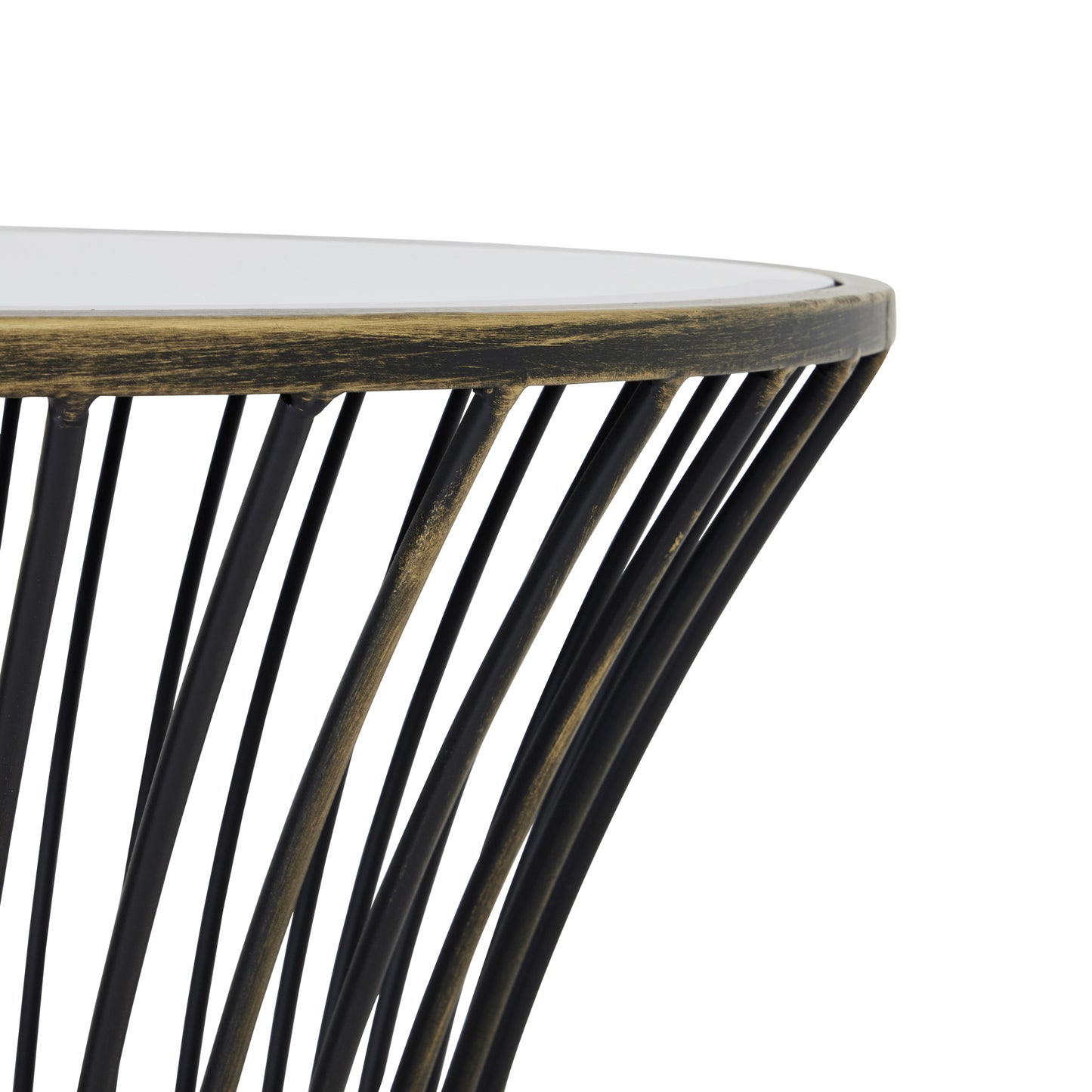 Trendy Concaved Mirrored Side Table