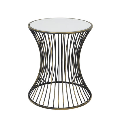 Trendy Concaved Mirrored Side Table