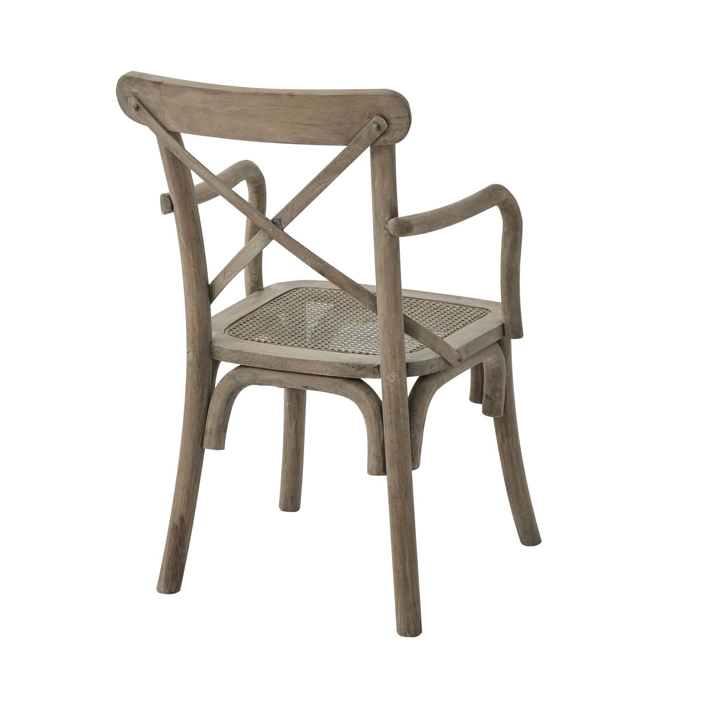 Cross Back Carver Chair With Rush Seat