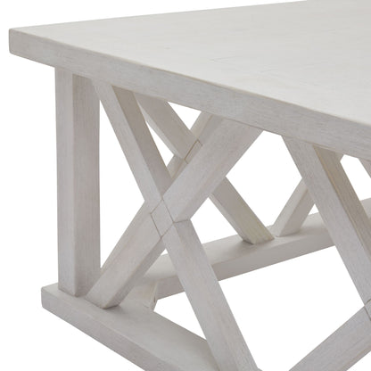 Square White Wash Lattice Coffee table