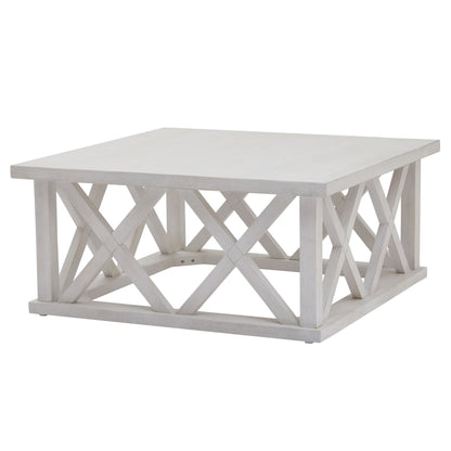 Square White Wash Lattice Coffee table