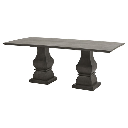 Rectangula Deep Grey Chunky Dining Table Seats 4 - 6