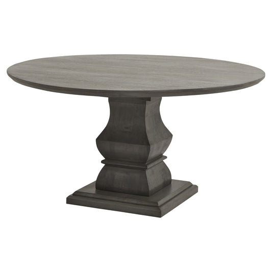 Round Deep Grey Chunky Dining Table Seats 4 - 6