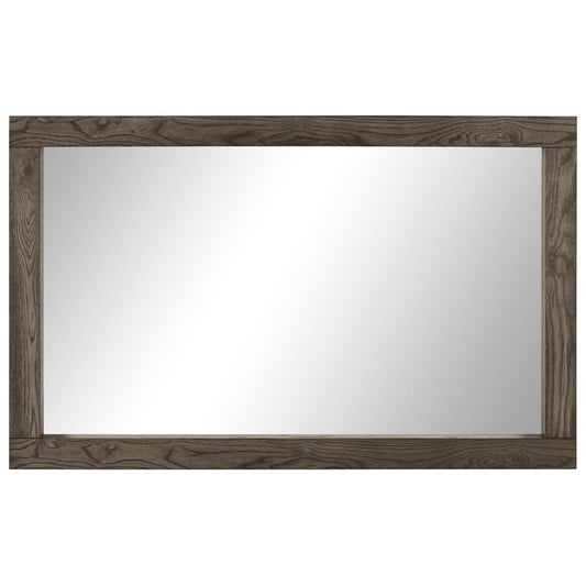 Large Dark Oak Landscape Mirror