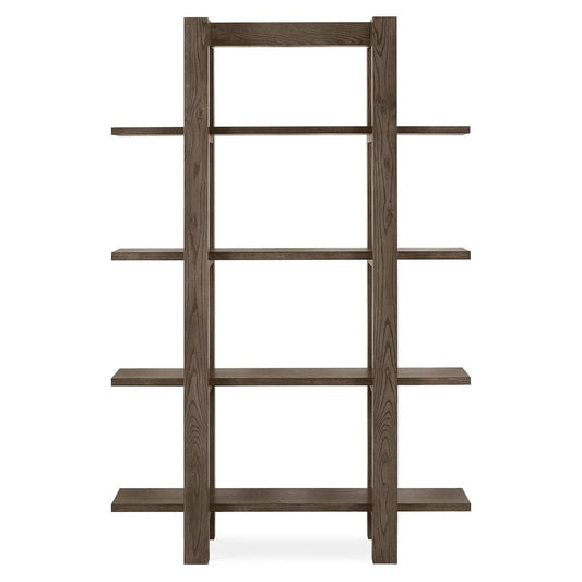 Dark Oak Open Shelf Unit: 120cm Wide with 4 Shelves