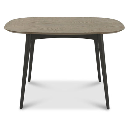 4 Seater 129cm Vintage Scandinavian Style Dining Table with a Weathered Oak Top and Peppercorn Painted legs