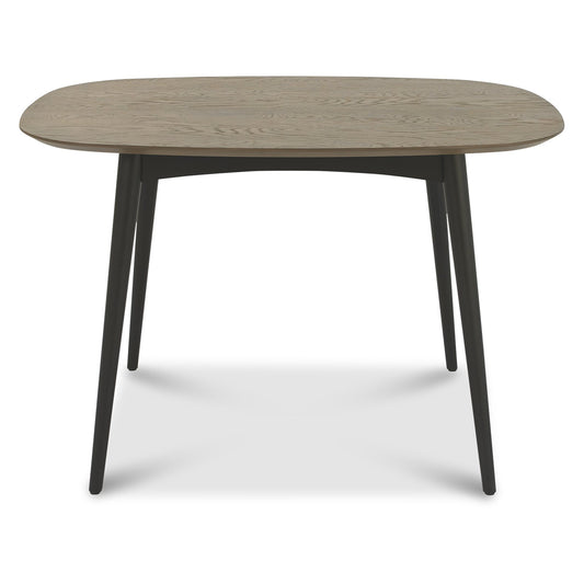 4 Seater 129cm Vintage Scandinavian Style Dining Table with a Weathered Oak Top and Peppercorn Painted legs