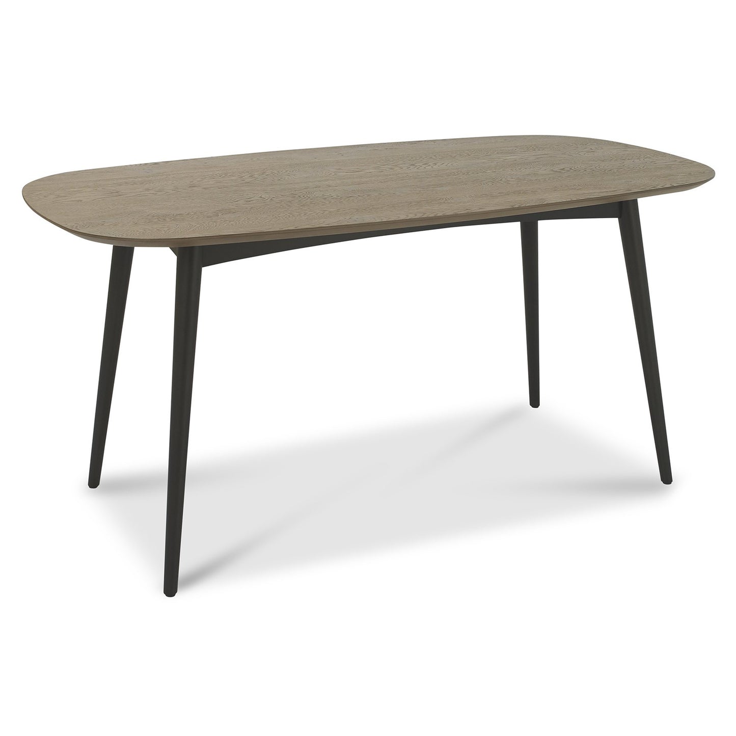 6 Seater 175cm Vintage Scandinavian Style Dining Table with a Weathered Oak Top and Peppercorn Painted legs