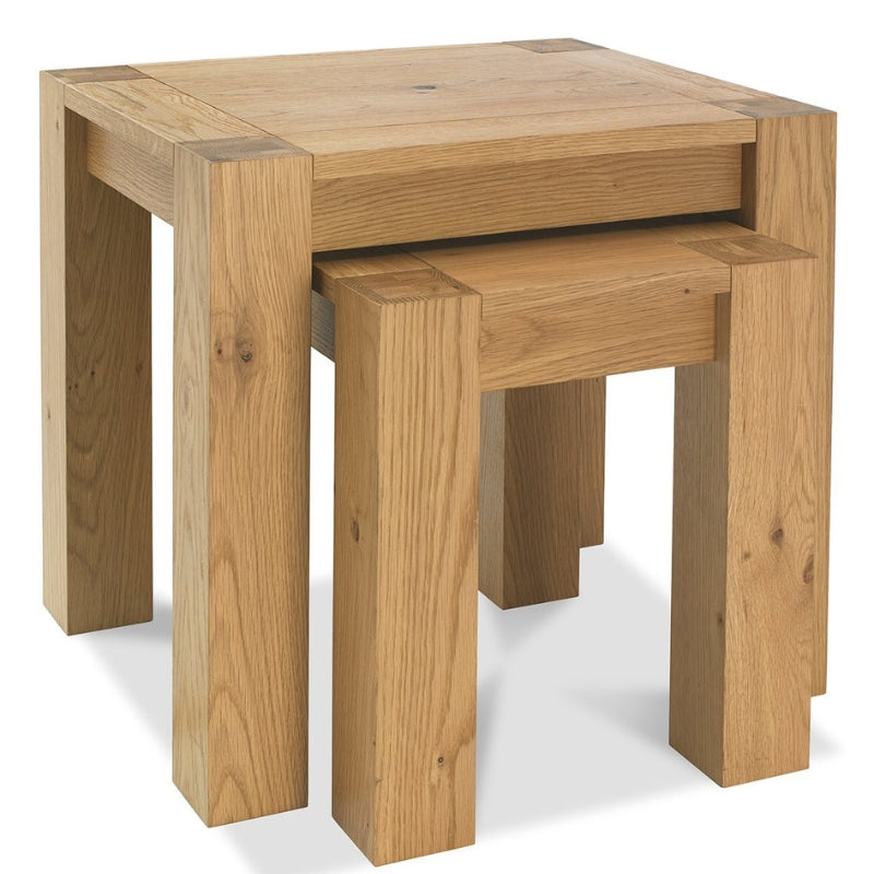 Light Oak Chunky Nest of Two Tables