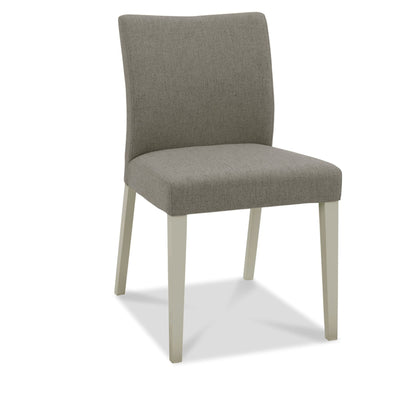 Pair of Upholstered Titanium Fabric Dining Chairs with Solid Beech Legs