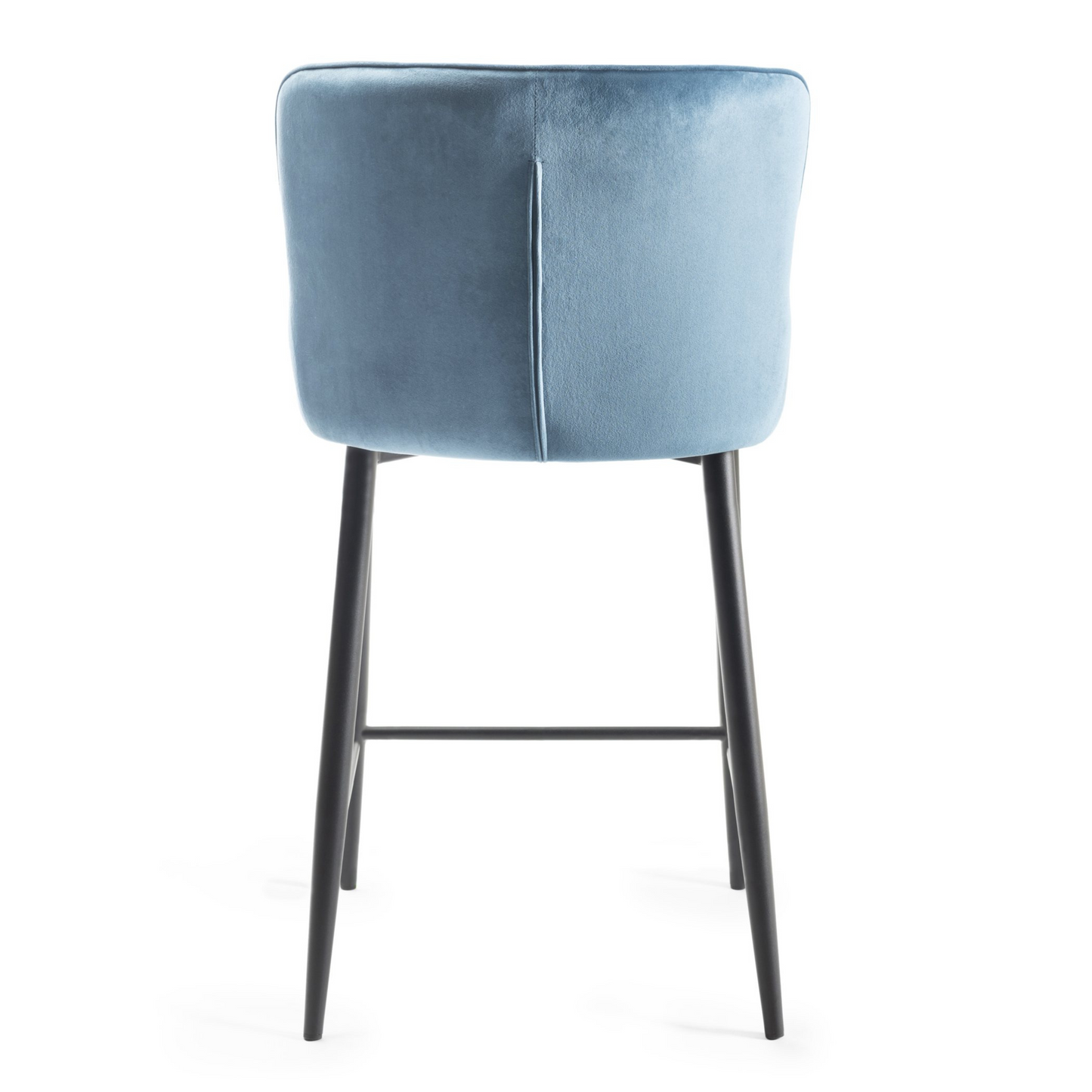 Pair of Velvet Stools with Diamond Stitched Upholstery and Sand Black Metal Legs in a Choice of Three Colours