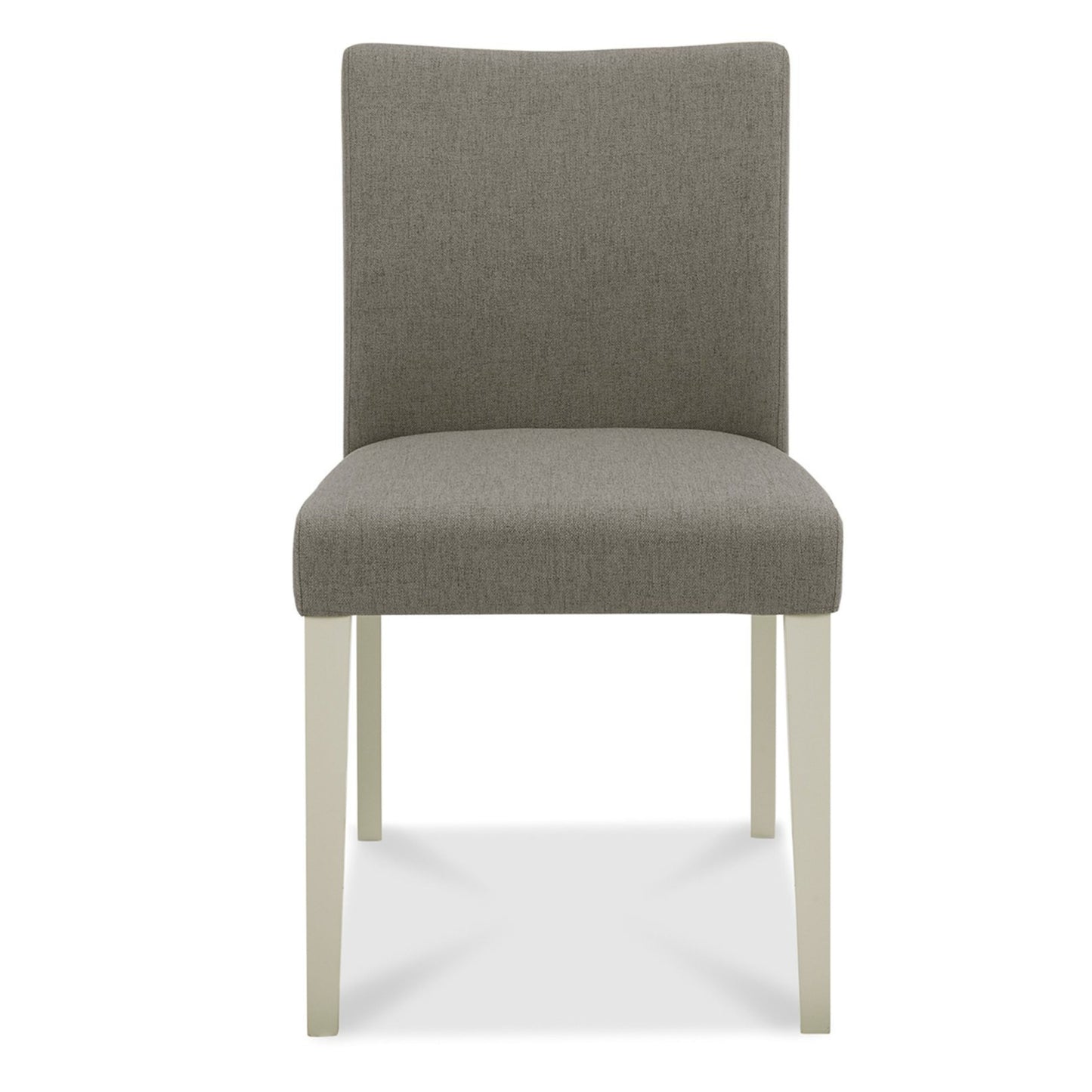 Pair of Upholstered Titanium Fabric Dining Chairs with Solid Beech Legs