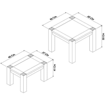 Light Oak Chunky Nest of Two Tables