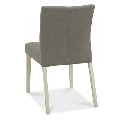 Pair of Upholstered Titanium Fabric Dining Chairs with Solid Beech Legs