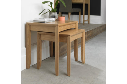 White Oak Veneer Nest of Side Tables