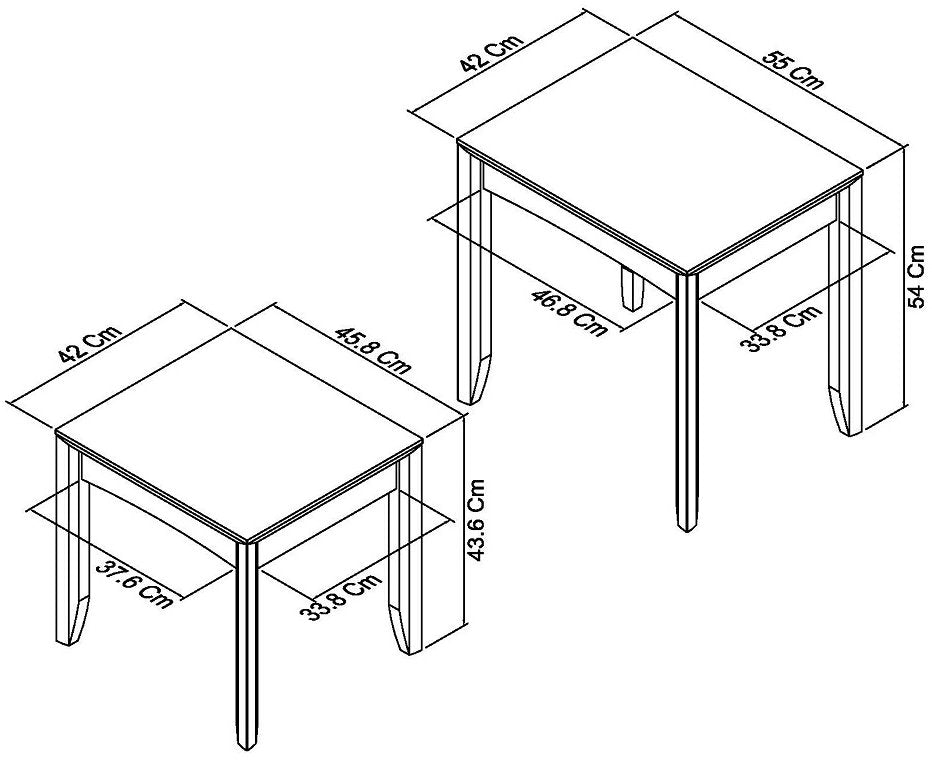 White Oak Veneer Nest of Side Tables