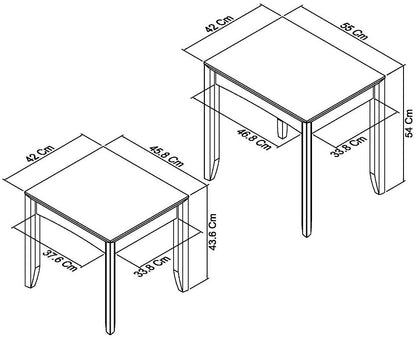 White Oak Veneer Nest of Side Tables