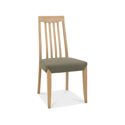 Oak Slat Back Chair Black Gold Fabric (Pair)