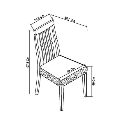 Oak Slat Back Chair Grey Bonded Leather (Pair)