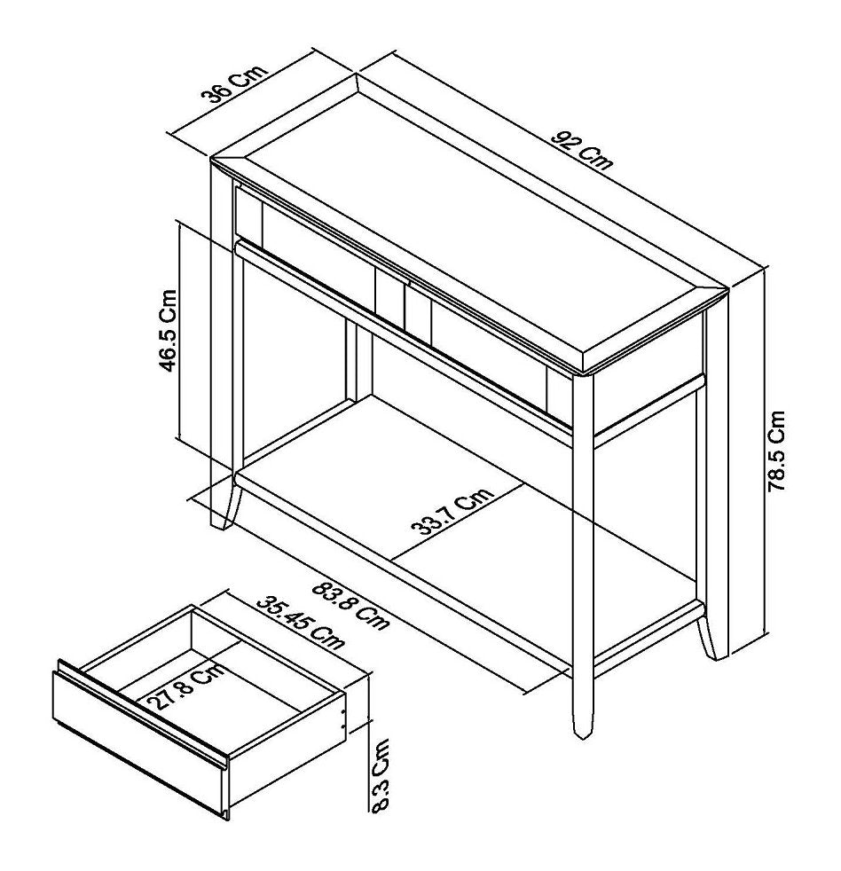 White Oak Veneer Console Table with Drawer