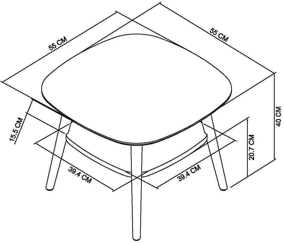 White Scandi Oak lamp Table with Shelf and Solid Beech Legs