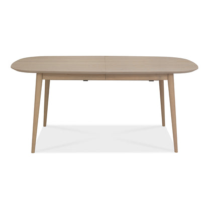 6-8 Seater 175/215cm Extending White Scandi Oak Dining Table with Solid Beech Legs