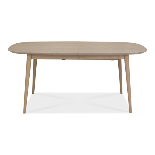 6-8 Seater 175/215cm Extending White Scandi Oak Dining Table with Solid Beech Legs