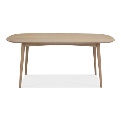 6 Seater 175cm Rectangle White Scandi Oak Dining Table with Solid Beech Legs