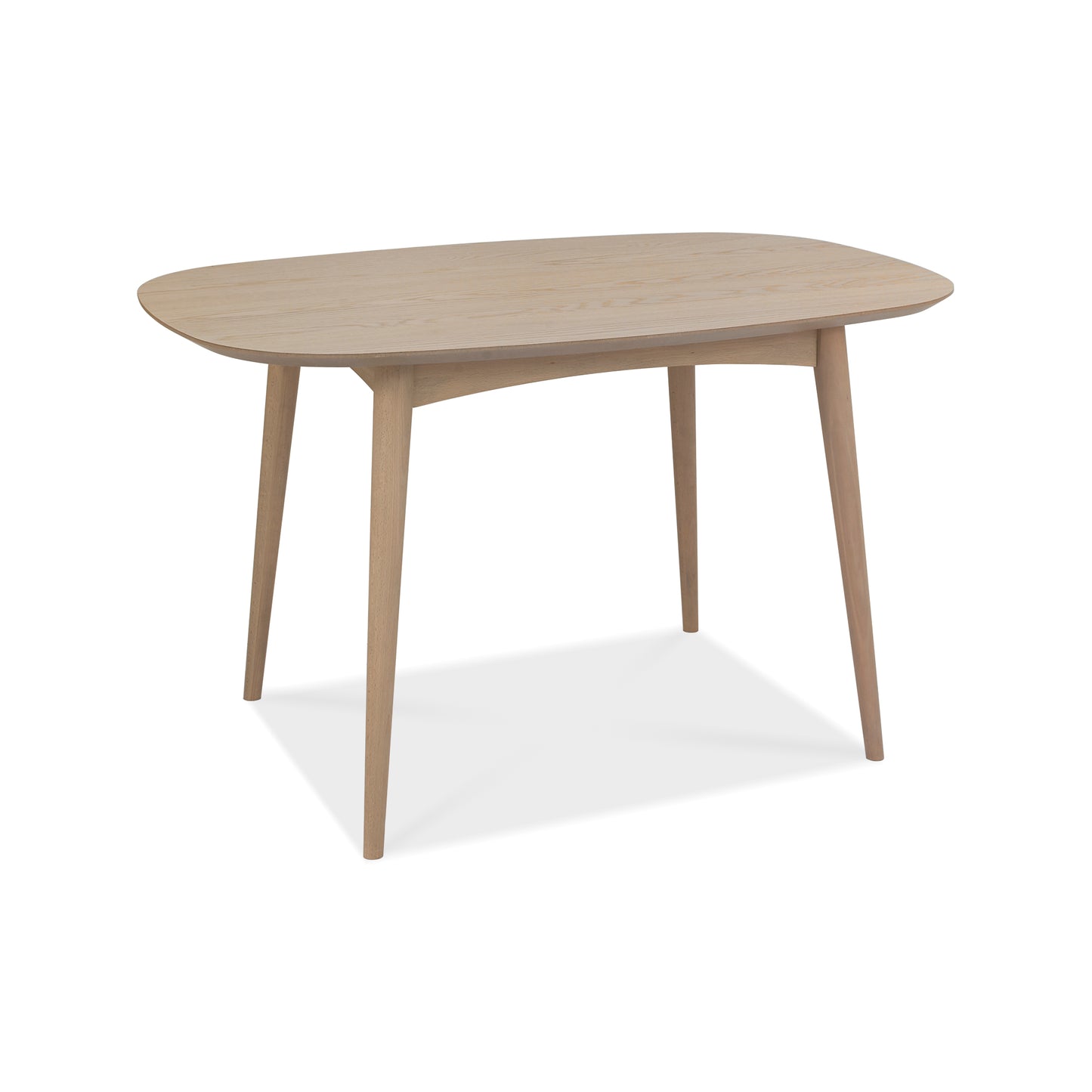 4 Seater 129cm White Scandi Oak Veneer Dining Table