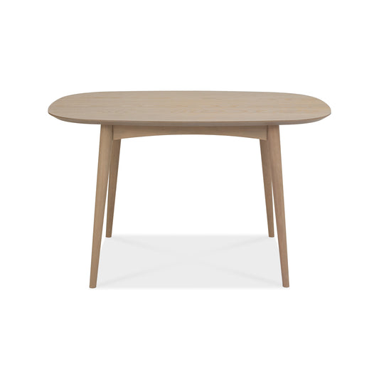 4 Seater 129cm White Scandi Oak Veneer Dining Table