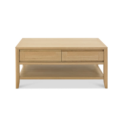 White Oak Veneer Coffee Table With Drawer