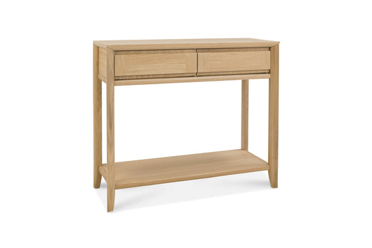 White Oak Veneer Console Table with Drawer