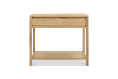 White Oak Veneer Console Table with Drawer