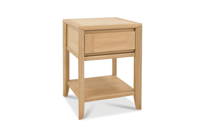 White Oak Veneer Side Table With Drawer