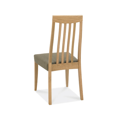 Oak Slat Back Chair Black Gold Fabric (Pair)