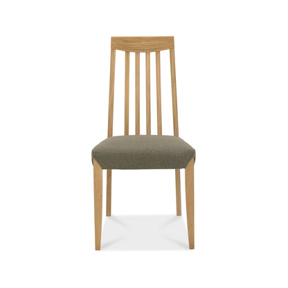 Oak Slat Back Chair Black Gold Fabric (Pair)