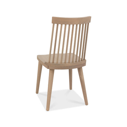 Set of 2 White Scandi Oak Finish Spindle Backed Dining Chairs