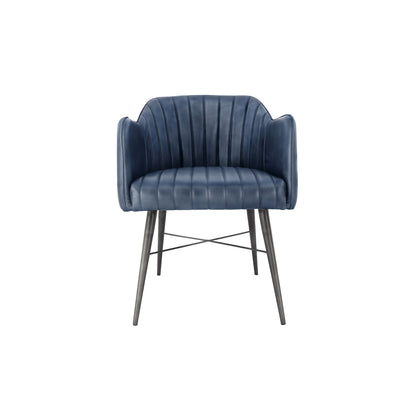 Set of 2 - Stylish Blue Classic Leather Tub Chair