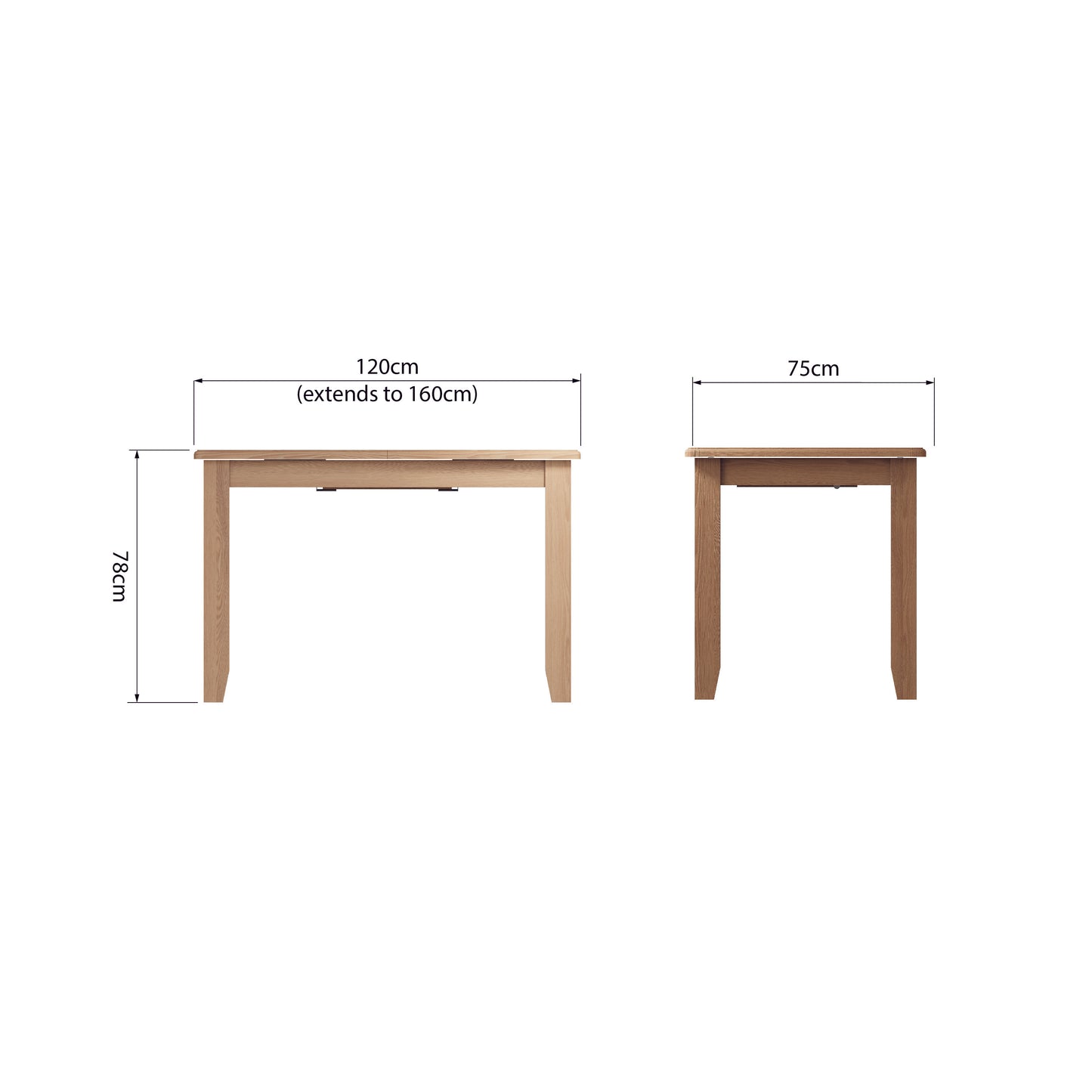 1.6M Light Oak Extending Table Seats 4 - 6