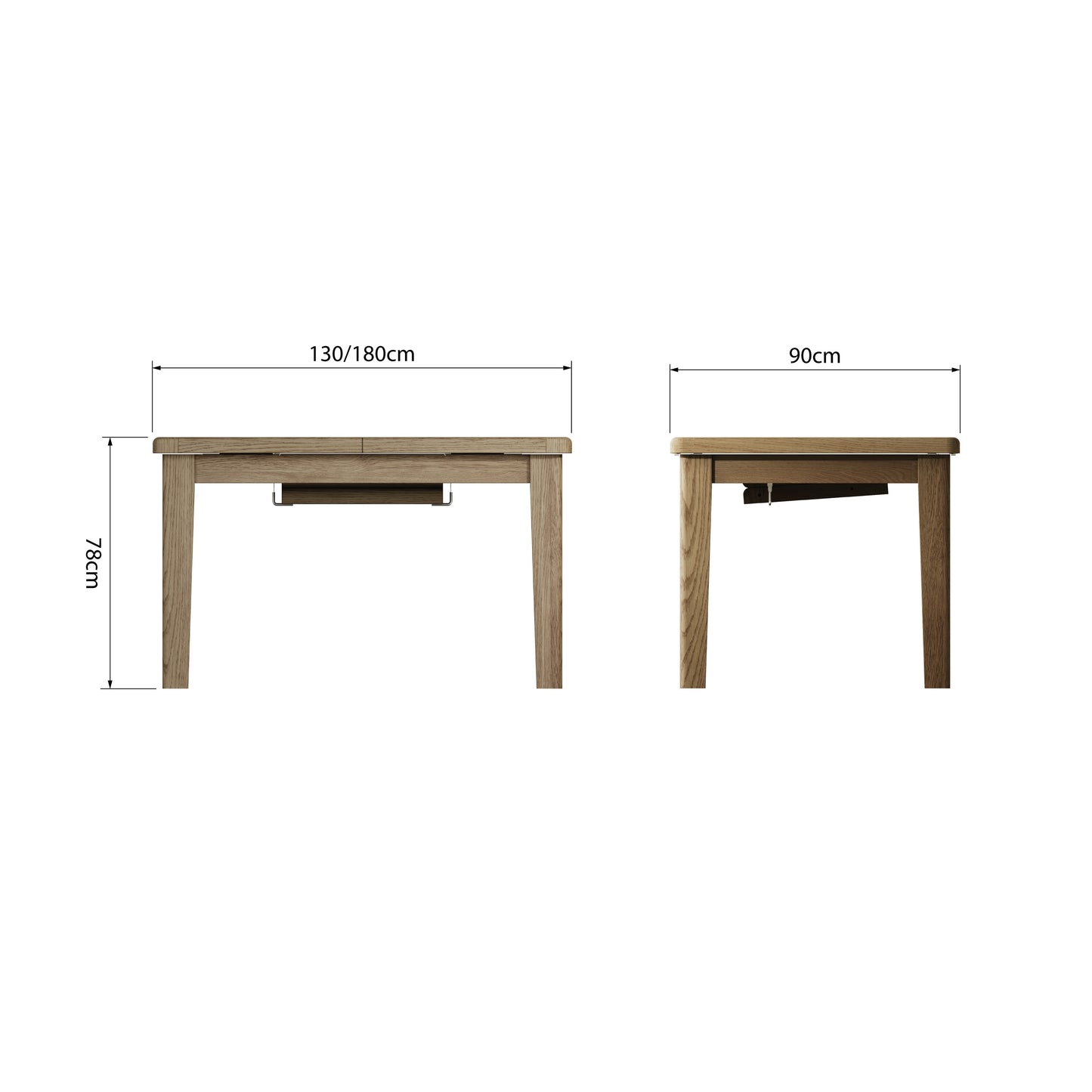 1.3M Smoked Oak Butterfly Extending Table Seats 4 - 6