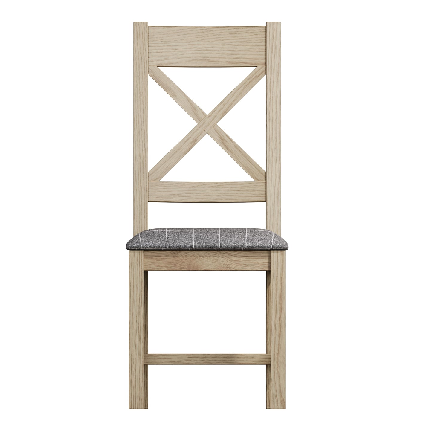 Set of 2 - Grey Cross Backed Oak Dining Chair