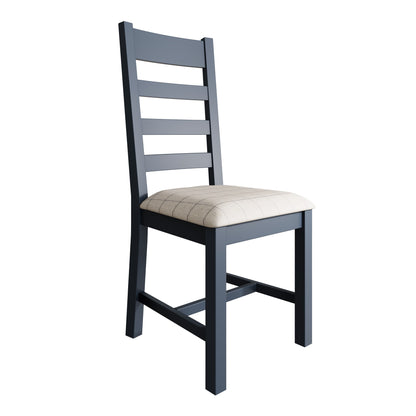 Set of 2 - Slatted Blue Dining Chair