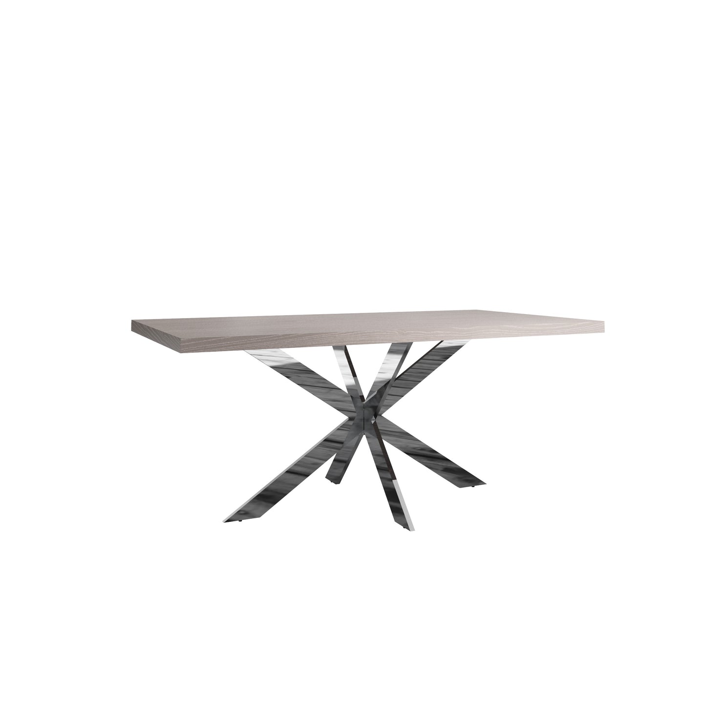 4-6 Seater 1.8M Silver Oak Vaneer Spider Leg Dining Table