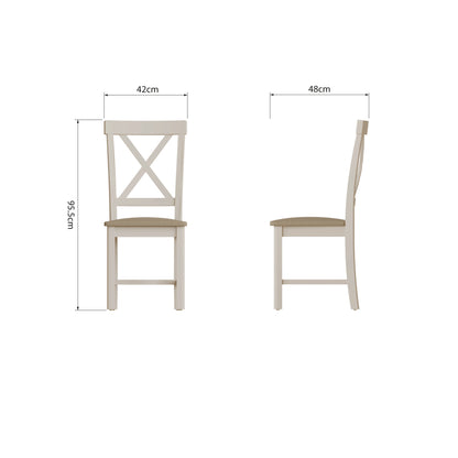 Truffle - Cross Backed Oak Dining Chair  - Set of 2